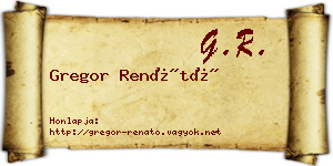 Gregor Renátó névjegykártya